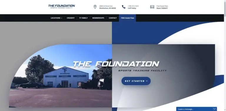 The Foundation Sports Training Facility website by MKS Web Design