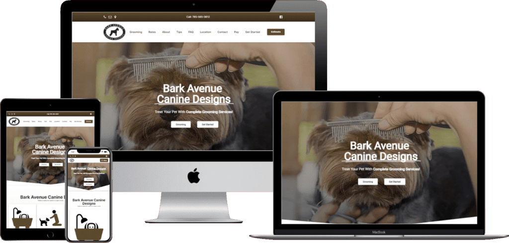 Dog grooming website design.