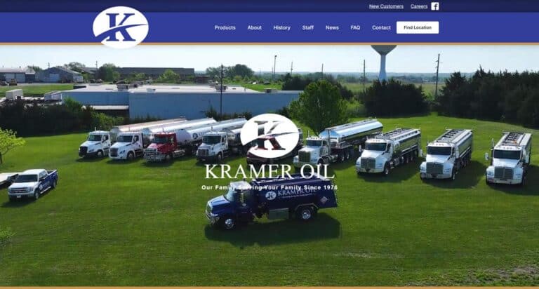 Kramer oil website design.