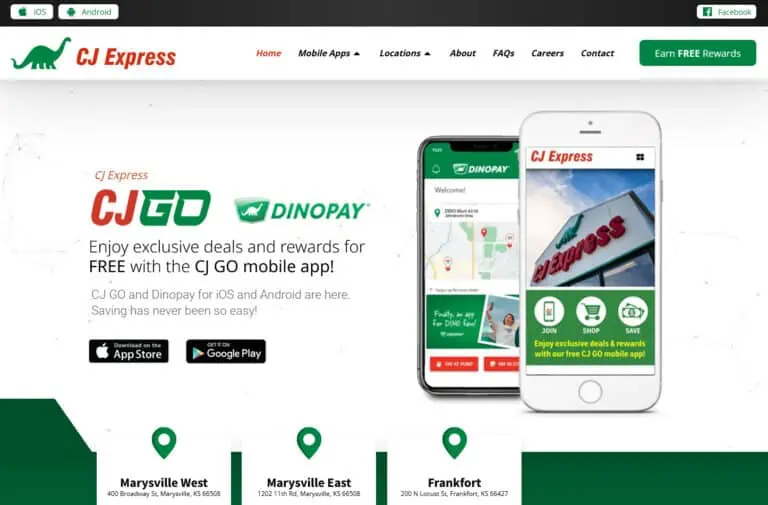 A mobile website for cigo express.