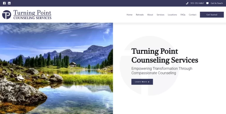 Turning Point counseling services website design.